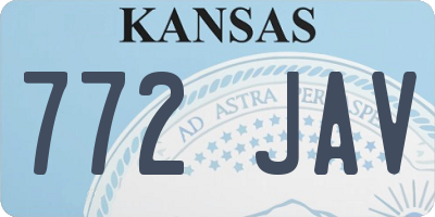 KS license plate 772JAV