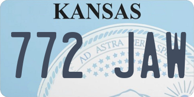 KS license plate 772JAW