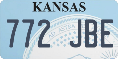 KS license plate 772JBE