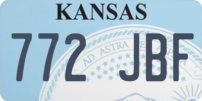 KS license plate 772JBF