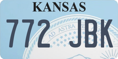 KS license plate 772JBK