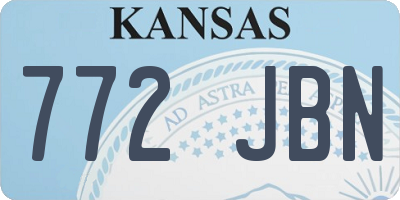 KS license plate 772JBN