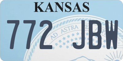 KS license plate 772JBW