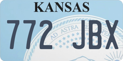 KS license plate 772JBX