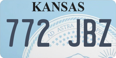 KS license plate 772JBZ