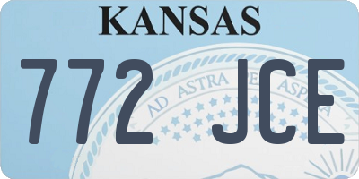 KS license plate 772JCE