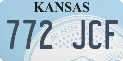 KS license plate 772JCF