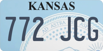 KS license plate 772JCG