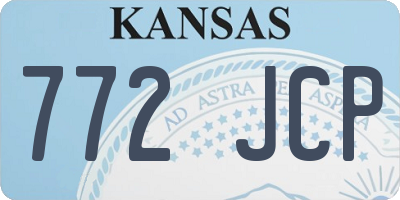 KS license plate 772JCP