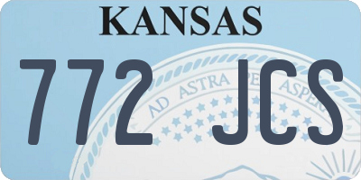 KS license plate 772JCS