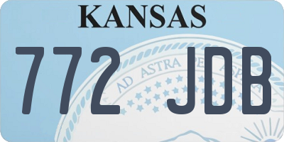 KS license plate 772JDB