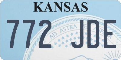 KS license plate 772JDE