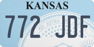 KS license plate 772JDF