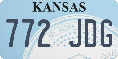 KS license plate 772JDG