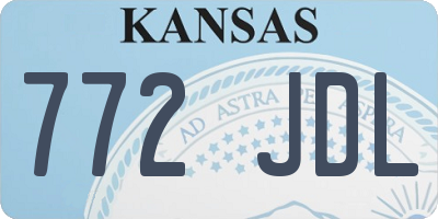 KS license plate 772JDL