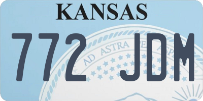 KS license plate 772JDM