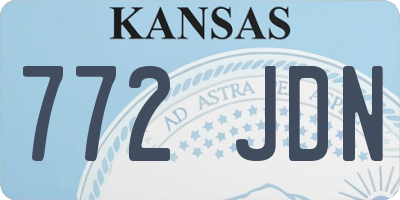 KS license plate 772JDN