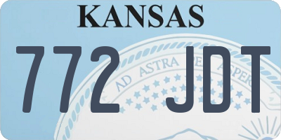 KS license plate 772JDT