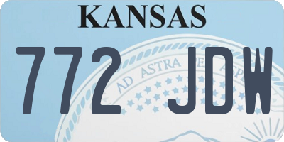 KS license plate 772JDW