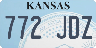 KS license plate 772JDZ