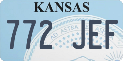 KS license plate 772JEF