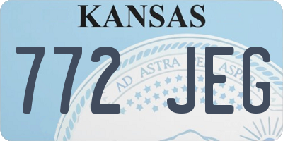 KS license plate 772JEG