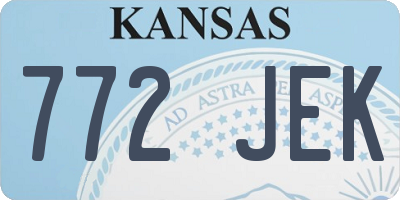 KS license plate 772JEK