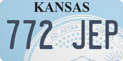 KS license plate 772JEP