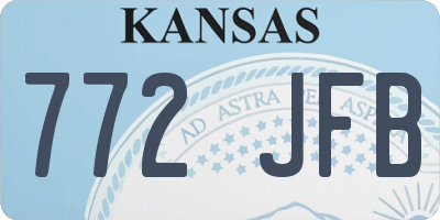 KS license plate 772JFB