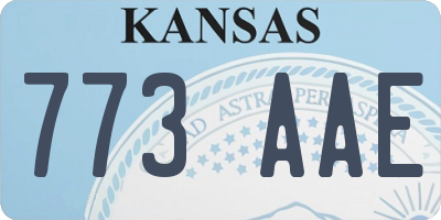 KS license plate 773AAE