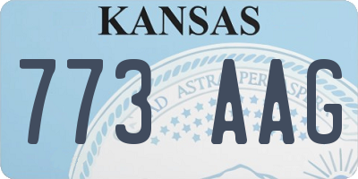 KS license plate 773AAG