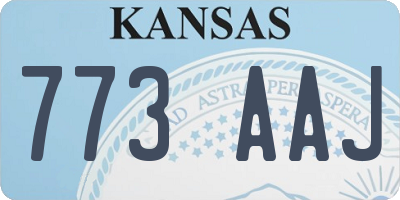 KS license plate 773AAJ