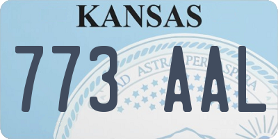 KS license plate 773AAL