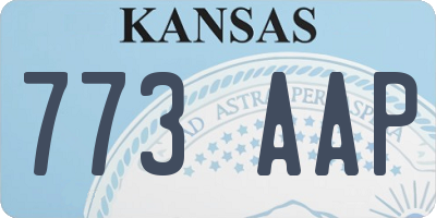 KS license plate 773AAP