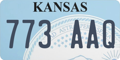 KS license plate 773AAQ