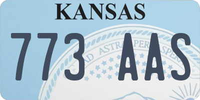 KS license plate 773AAS