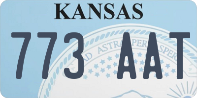 KS license plate 773AAT