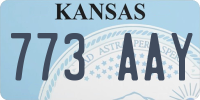 KS license plate 773AAY
