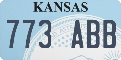 KS license plate 773ABB