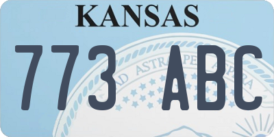 KS license plate 773ABC