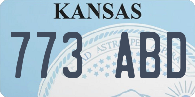 KS license plate 773ABD