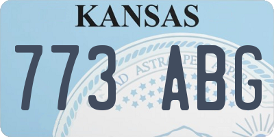 KS license plate 773ABG