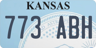 KS license plate 773ABH