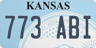 KS license plate 773ABI