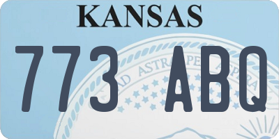 KS license plate 773ABQ