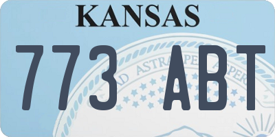 KS license plate 773ABT