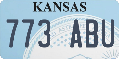 KS license plate 773ABU