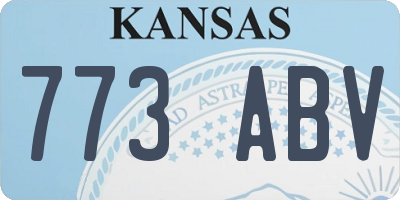 KS license plate 773ABV