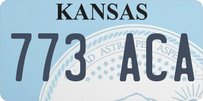 KS license plate 773ACA