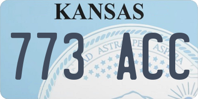 KS license plate 773ACC
